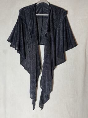 Women’s Black and Silver Metallic Wrap Shaw Dressy One Size Fits Most